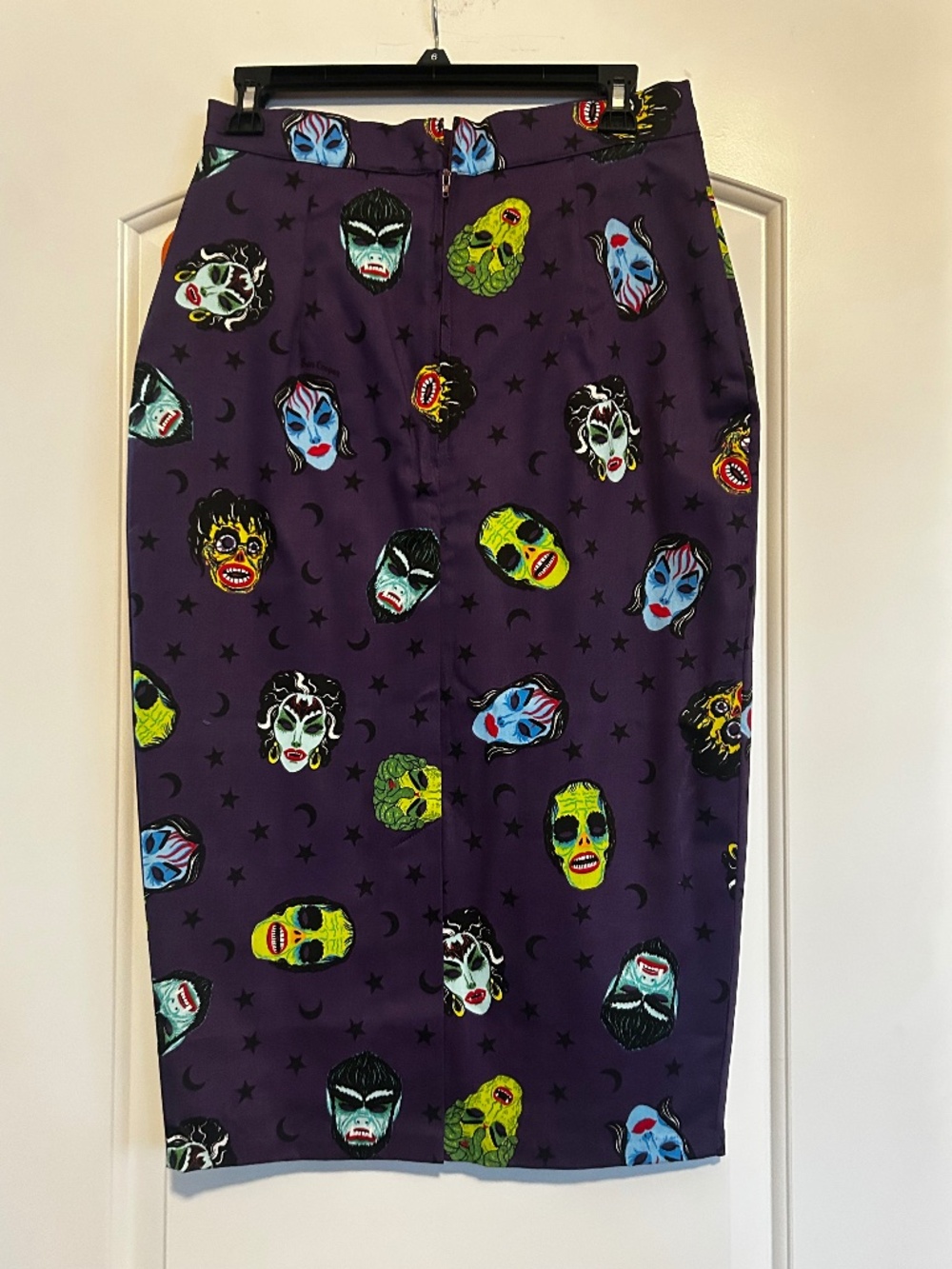 Ben Cooper Monster Mask print Vixen Pencil Skirt - Picture 5 of 6